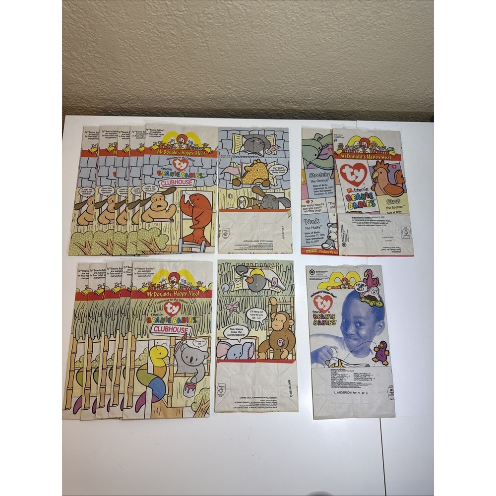 McDonald's Happy Meal Paper Bags Lot of 20 Unused 1997–1998 Vintage NOS